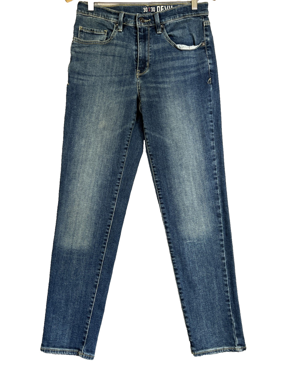 Devil Dog Dungarees Mens 30x30 Blue Slim Tapered Denim Jeans Workwear Retro